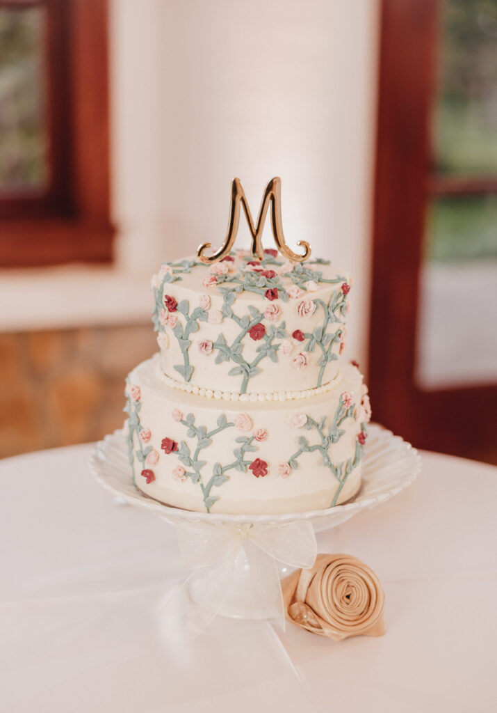 wedding cake with monogram detail