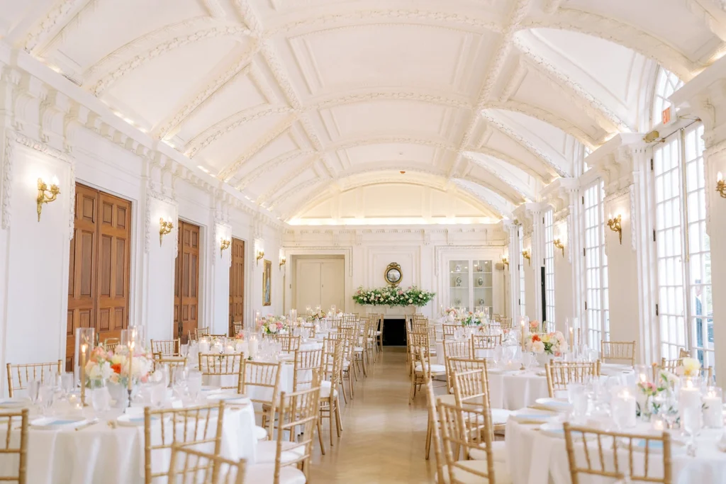 Reception Area at DAR Constitution Hall, classic DC wedding venue