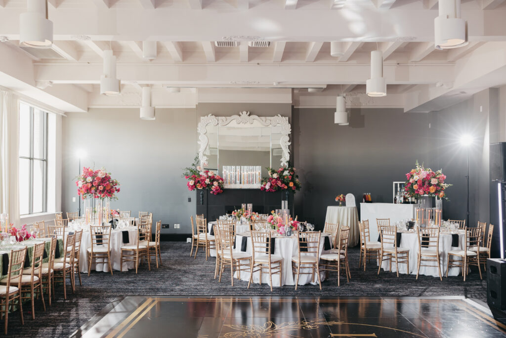 Editorial rooftop wedding at Hotel Washington with panoramic monument views and contemporary luxury styling