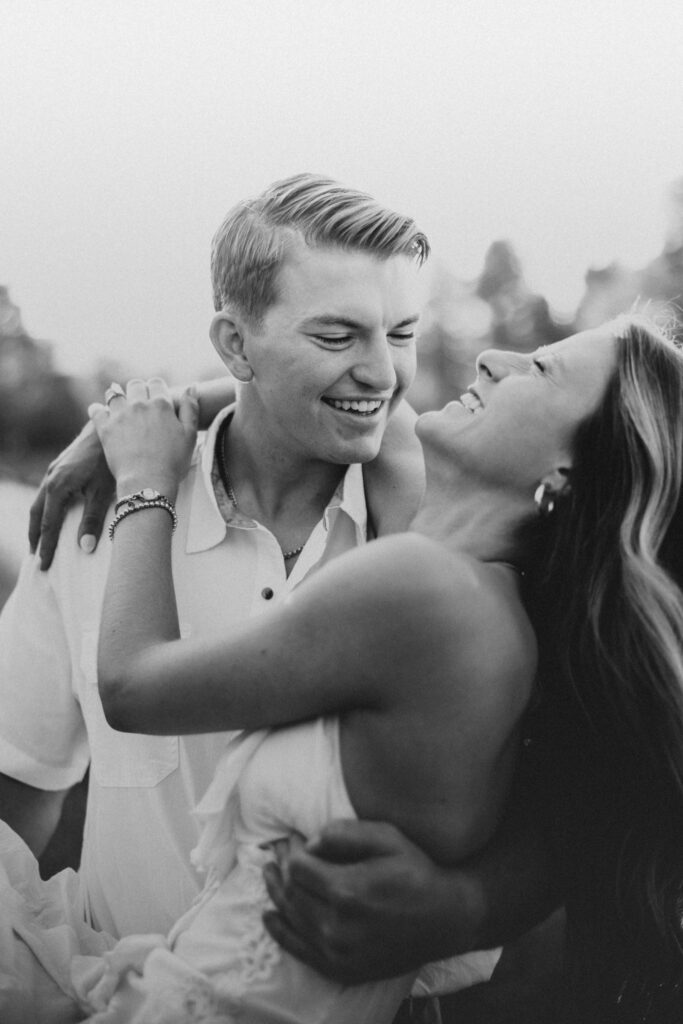 Editorial engagement photography in the Virginia countryside, blending romance, elegance, and authentic connection.