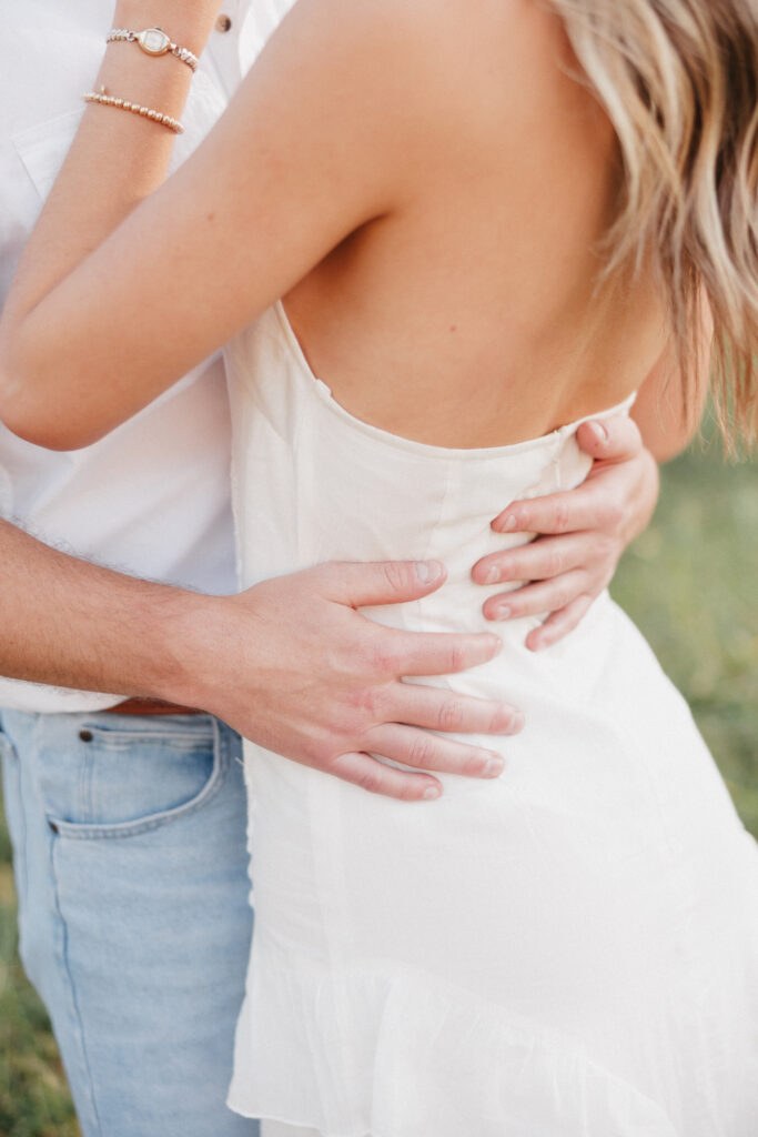 Close up of an engaged couple in the Virginia countryside, blending romance, elegance, and authentic connection.