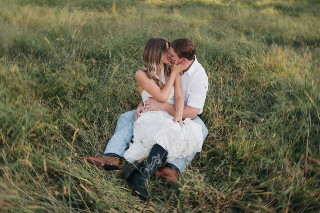 Editorial engagement photography in the Virginia countryside, blending romance, elegance, and authentic connection.