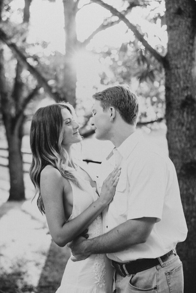 Editorial engagement photography in the Virginia countryside, blending romance, elegance, and authentic connection.