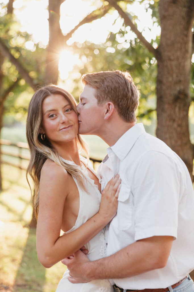 Editorial engagement photography in the Virginia countryside, blending romance, elegance, and authentic connection.