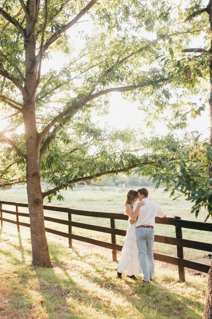 Editorial engagement photography in the Virginia countryside, blending romance, elegance, and authentic connection.
