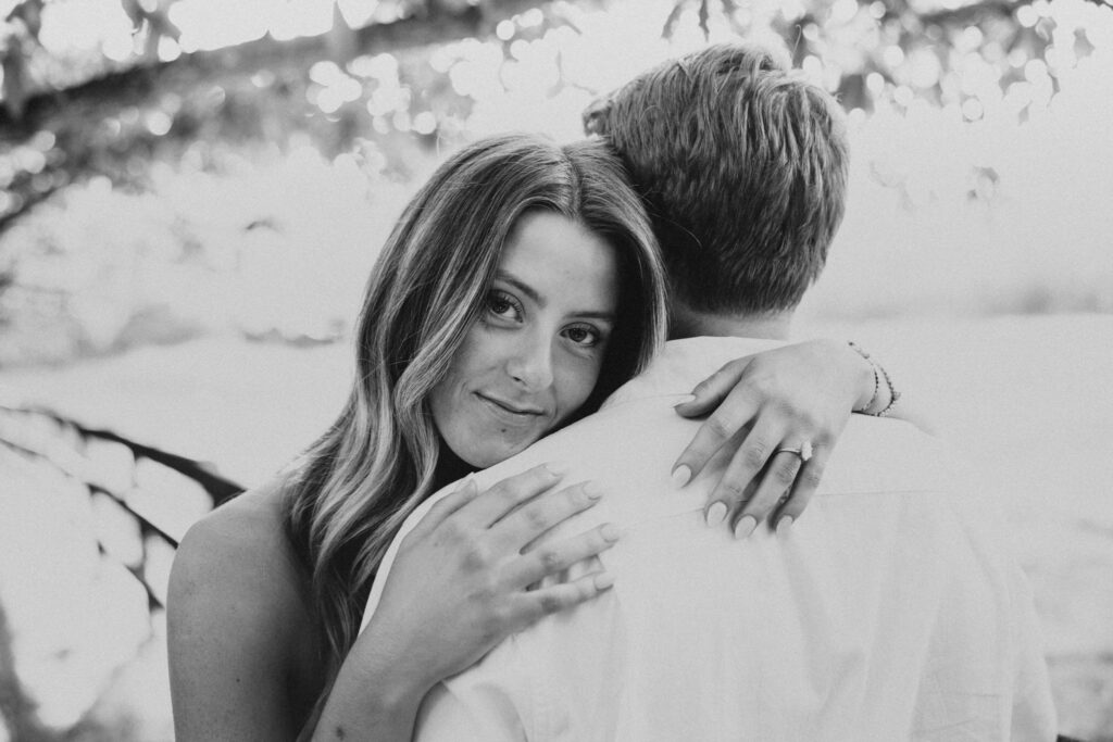 Editorial engagement photography in the Virginia countryside, blending romance, elegance, and authentic connection.