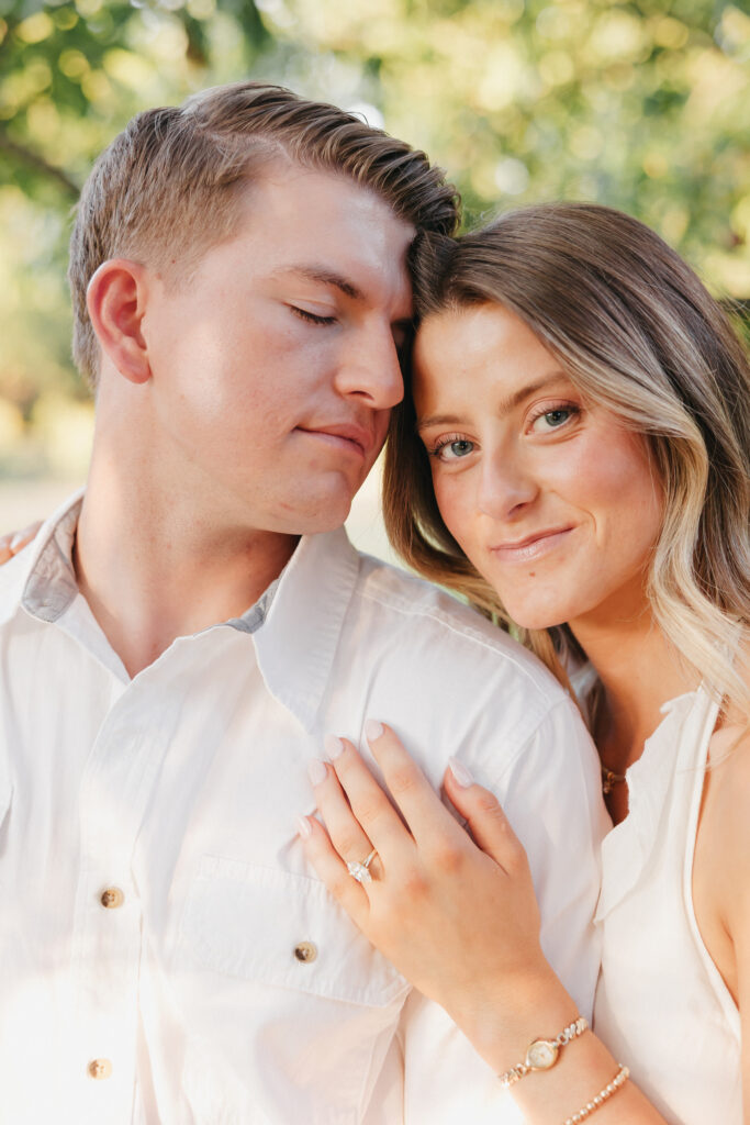 Editorial engagement photography in the Virginia countryside, blending romance, elegance, and authentic connection.