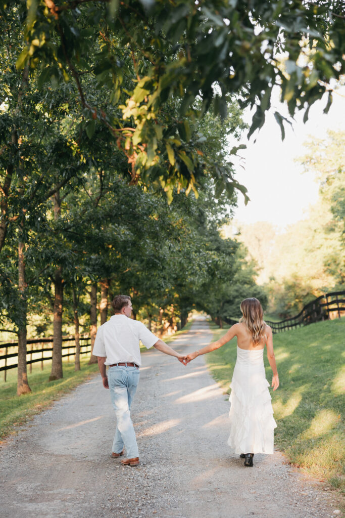 Editorial engagement photography in the Virginia countryside, blending romance, elegance, and authentic connection.