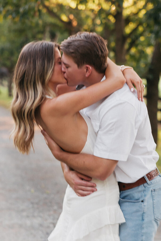 Editorial engagement photography in the Virginia countryside, blending romance, elegance, and authentic connection.
