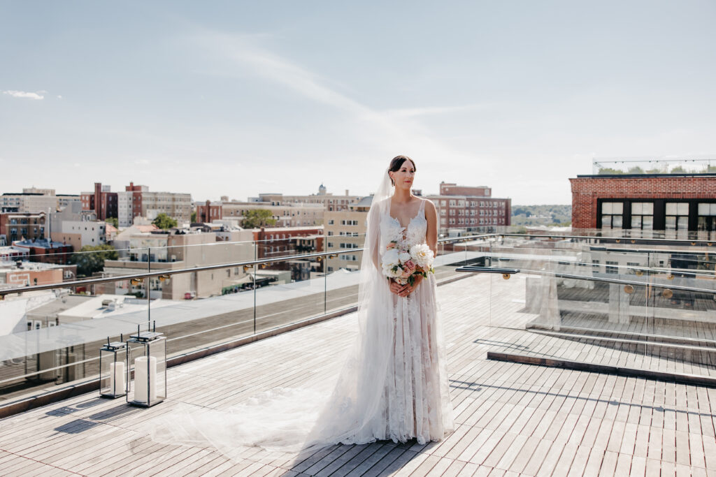 Modern, design-forward wedding at The Line Hotel DC inside a restored church with urban-chic architecture