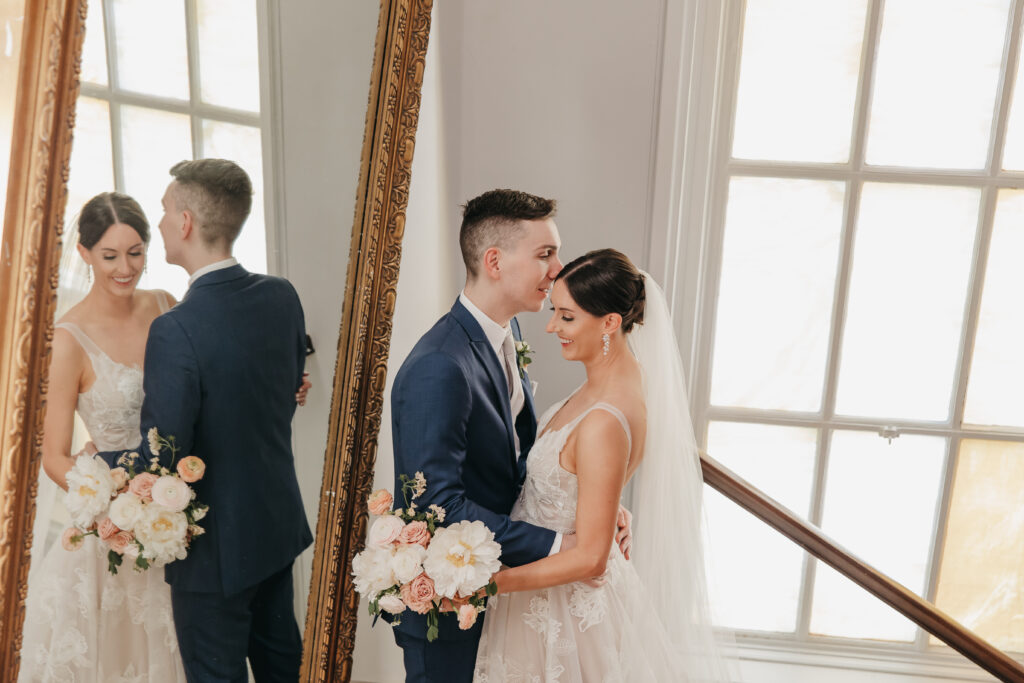 Modern, design-forward wedding at The Line Hotel DC inside a restored church with urban-chic architecture