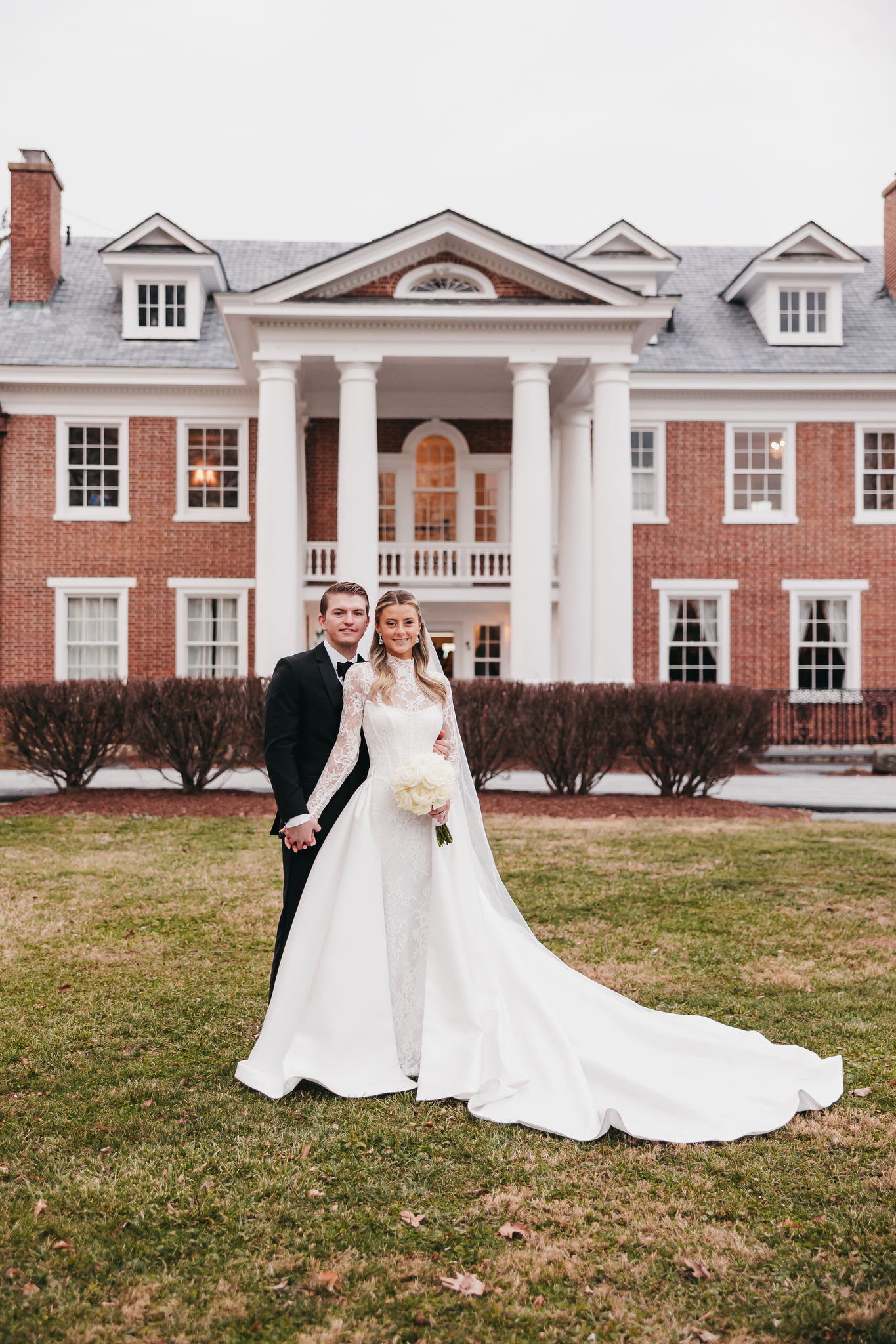 Bride and Groom at Raspberry Plain Manor wedding in Leesburg, Virginia