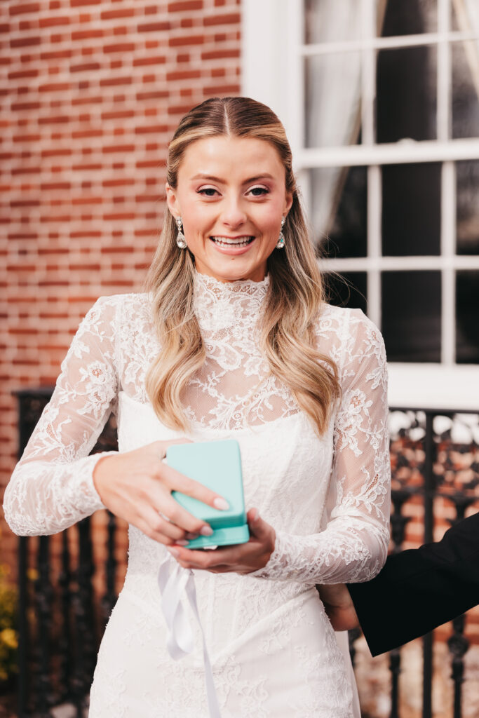 First Look with Dad at Raspberry Plain Manor wedding in Leesburg, Virginia