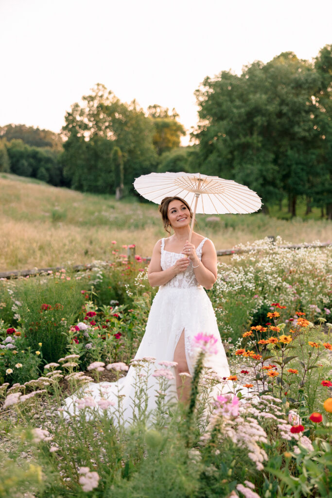 Bridal Portrait in the Garden at Glen Ellen Farm | Virginia Wedding Photography by Rachel Yearick