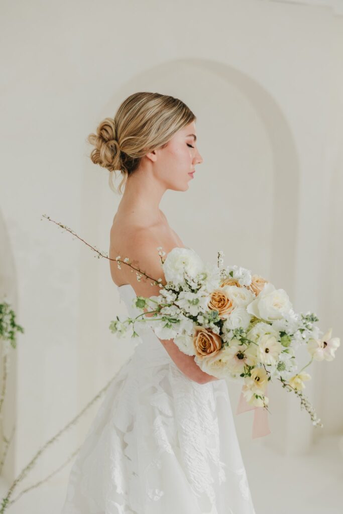 editorial wedding bride portrait by Rachel Yearick