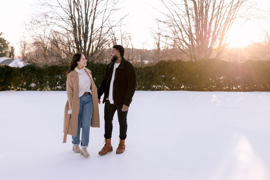 Snow couples session in Virginia with Taylor and Sean