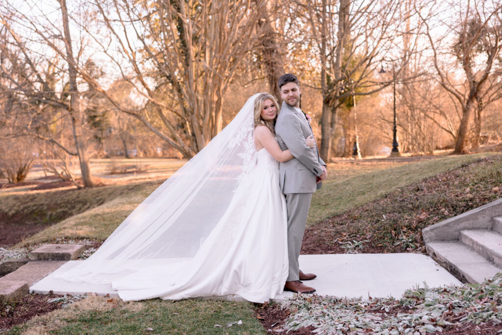 Romantic winter wedding portraits at Raspberry Plain Manor in Leesburg VA