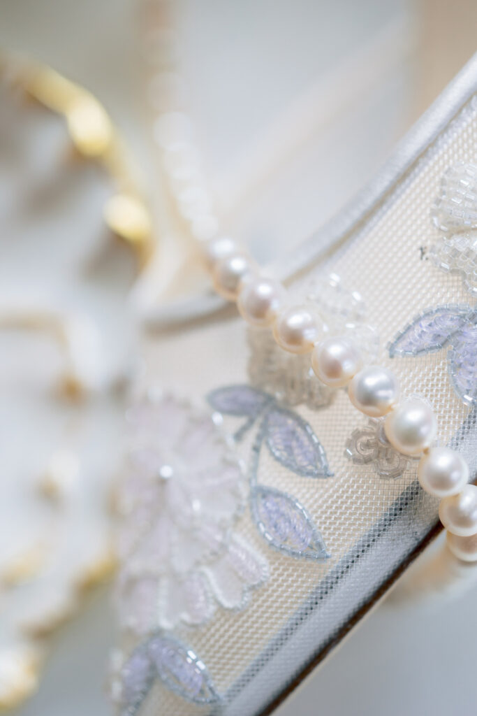 detail photo of shoes at Raspberry Plain Manor during a winter wedding in Leesburg Virginia
