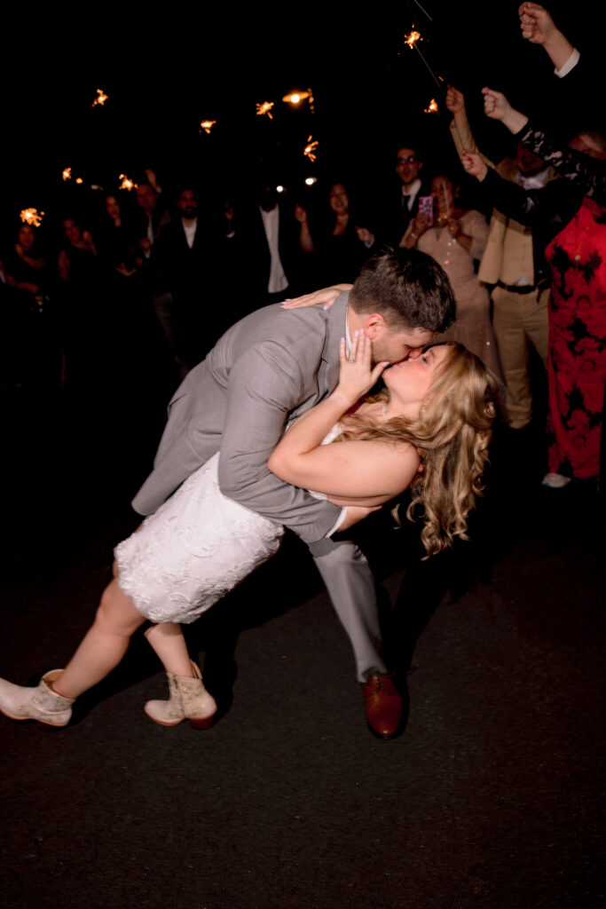 Sparkler Exit at Raspberry Plain Manor winter wedding in Virginia