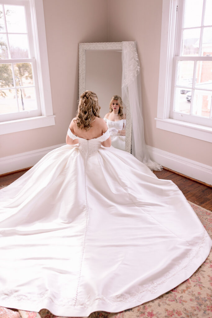 Bride Portrait Raspberry Plain Manor during a winter wedding in Leesburg Virginia
