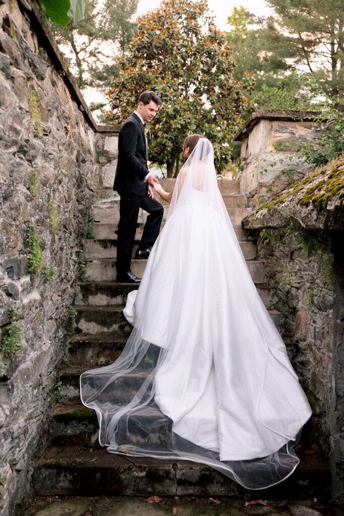 Bride and groom portraits at Tranquility Farm wedding venue