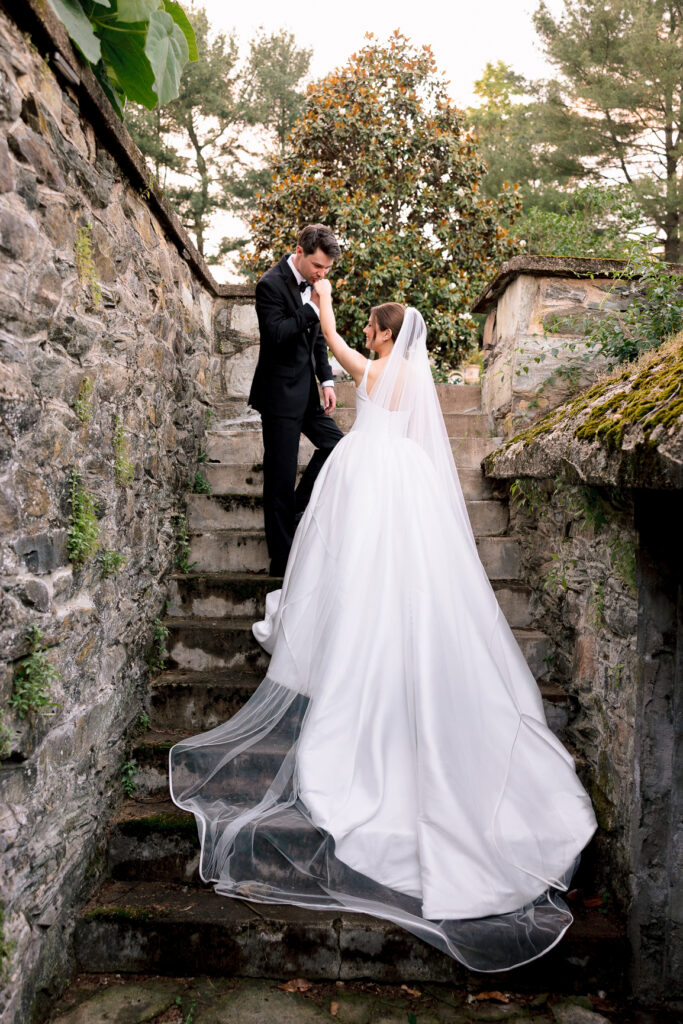 Bride and groom portraits at Tranquility Farm wedding venue