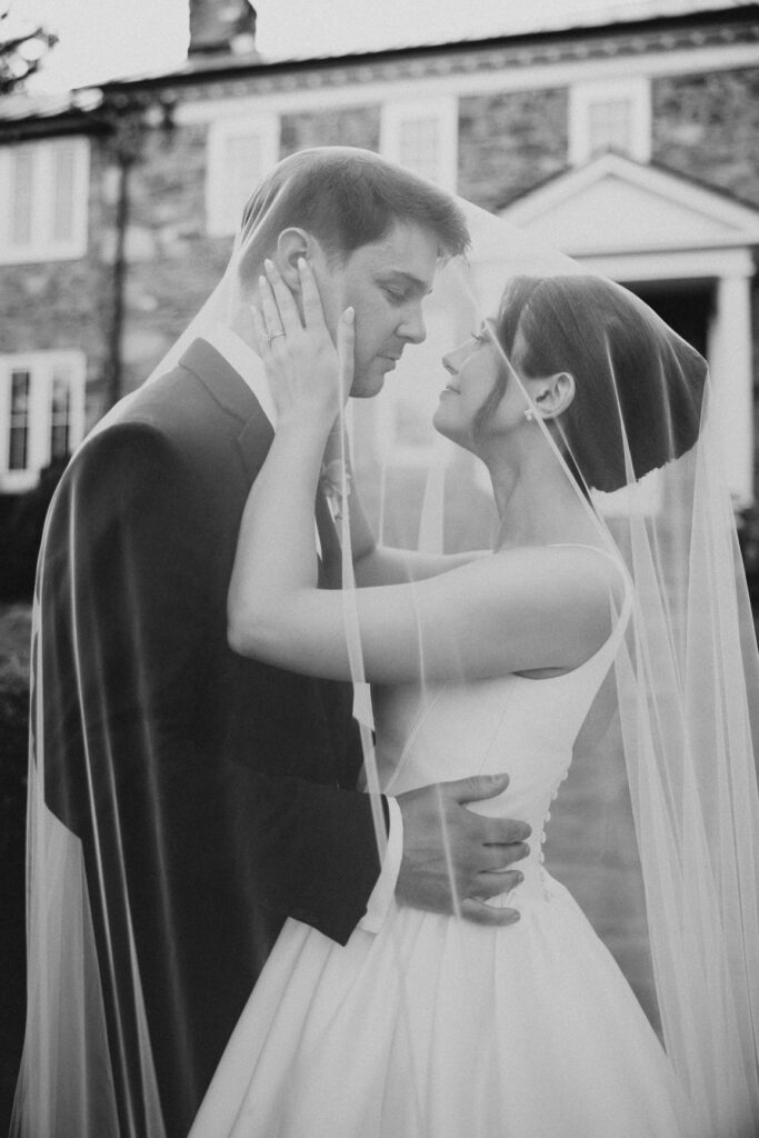 Bride and groom portraits at Tranquility Farm wedding venue
